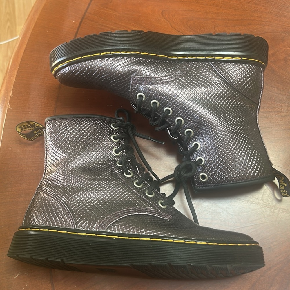 Dr. Martens Purple Python Leather Combat Boots - image 6